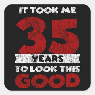 35歳の日私は良い35誕生日に見えた スクエアシール