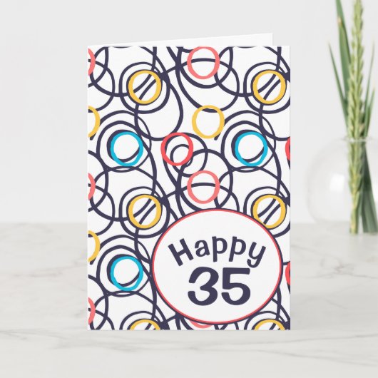 35歳の誕生日おめでとうございます フランクなドゥードゥル カード (正面)