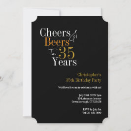 35歳の誕生日おめでとう チアとビールパーティー 招待状