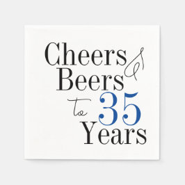 35歳の誕生日おめでとう ビールパーティー ブルー文字 スタンダードカクテルナプキン