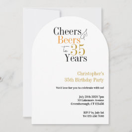 35歳の誕生日おめでとう!乾杯とビールのミニマルパーティー 招待状