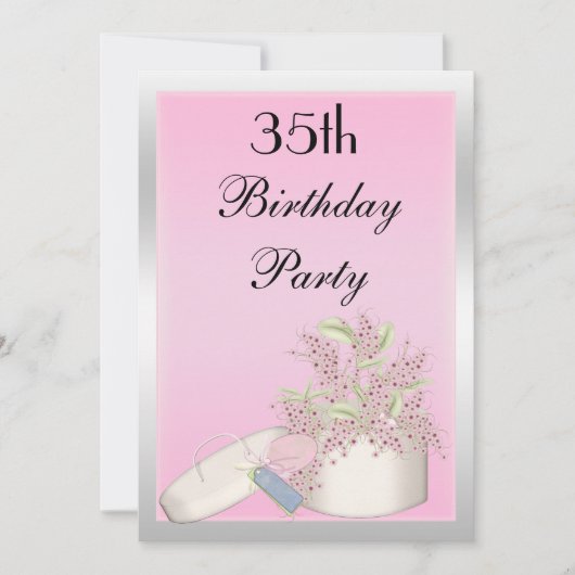 35歳の誕生日おめでとう 招待状 (正面)