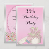 35歳の誕生日おめでとう 招待状 (正面/裏面)