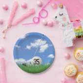 35歳の誕生日のゴルフボールとクラブ ペーパープレート (パーティー)