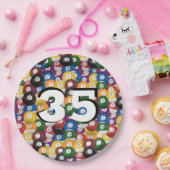 35歳の誕生日のビリヤードボール ペーパープレート (パーティー)