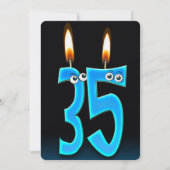 35歳の誕生日ろうそく（目玉付き） 招待状 (正面)