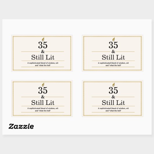 35歳の誕生日ギフトろうそく包みステッおもしろいカー 長方形シール (シート)