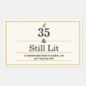 35歳の誕生日ギフトろうそく包みステッおもしろいカー 長方形シール (正面)