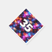 35歳の誕生日ネオンポリゴン抽象画  スタンダードカクテルナプキン (角)