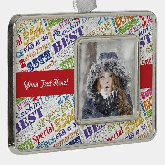 35歳の誕生日パーティーの贈パーソナライズされたり物 シルバープレートフレームオーナメント (右)