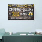 35歳の誕生日パーティーバナー Cheers and Beers to 35 Years 横断幕 (トレードショー)