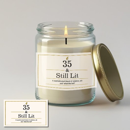 35歳の誕生日プレゼント キャンドルラッピング おもしろステッカー 長方形シール