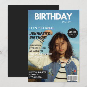 35歳の誕生日招待状雑誌カバー 招待状