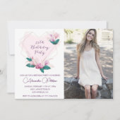 35歳の誕生日招待状 エレガント ボヘミア フォト 招待状 (正面)