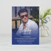 35歳の誕生日招待状 誕生日ディナー フォト 男性 招待状 (スタンド正面)