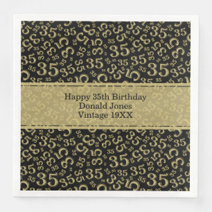 35歳の誕生日数字パターン ゴールド/ブラック
