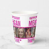 35歳の誕生日3枚のホットピンクと白 紙コップ (右)