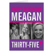 35歳の誕生日3枚の写真ホットピンクパープルホワイト (正面)