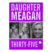 35歳の誕生日3枚の写真3枚の紫色の娘 (正面)