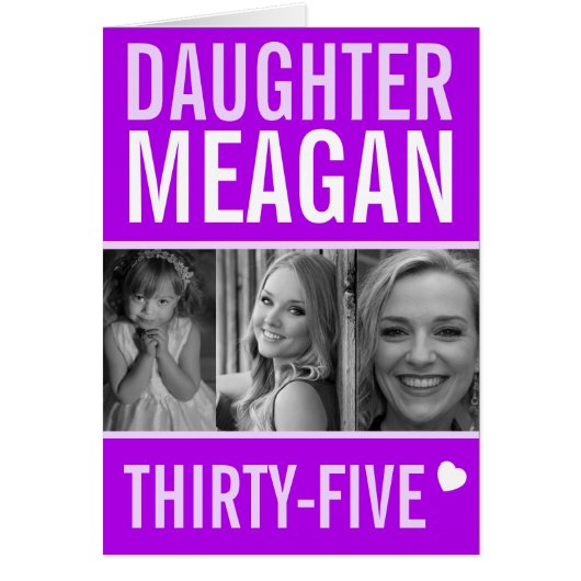 35歳の誕生日3枚の写真3枚の紫色の娘 (正面)