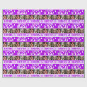 35歳の誕生日3枚の写真3枚の紫色の娘 ラッピングペーパー (フラット)