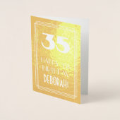 35歳の誕生日 ～ アートデコスタイル「35」＆カスタムネーム 箔カード (正面)