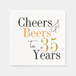 35歳の誕生日 ビールと乾杯 ミニマルパーティー スタンダードカクテルナプキン
