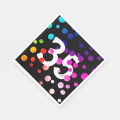 35歳の誕生日 レインボードット（黒背景） スタンダードランチョンナプキン (角)