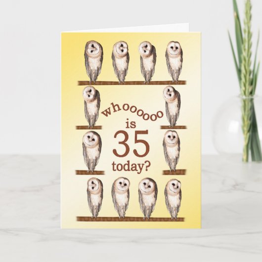 35歳の誕生日、奇妙なフクロカード。 カード (正面)