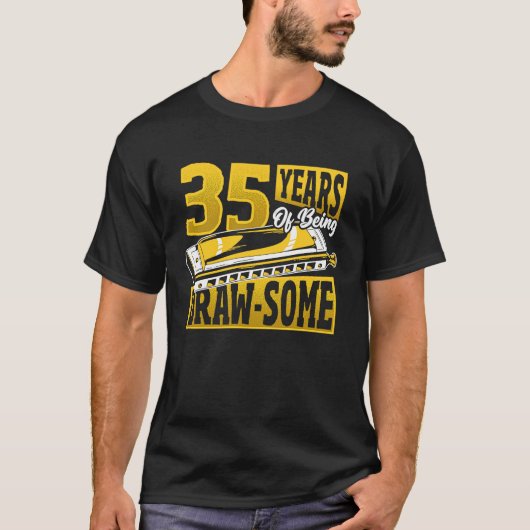 35歳ハーモニカ選手誕生日 Tシャツ (正面)