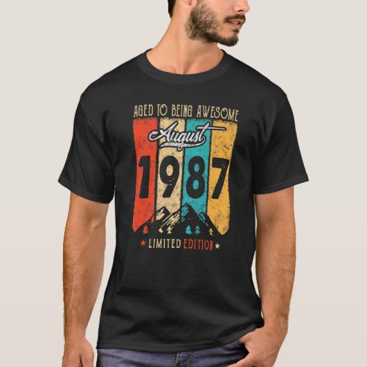 35歳レトロ威厳があるヴィンテージ1987年35歳 Tシャツ (正面)