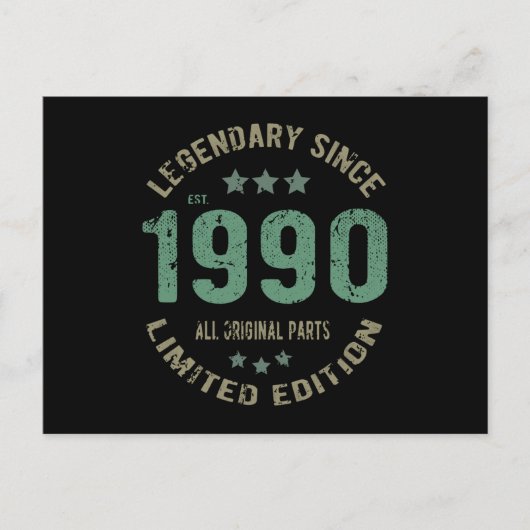 35歳誕生日 1990 レジェンド 35歳誕生日プレゼント ポストカード (正面)