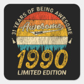 35歳1990年伝説35誕生日ギフト スクエアシール (正面)