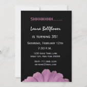 35歳 サプライズ バースデー プレティー ピンク デイジー メタリック 招待状 (裏面)