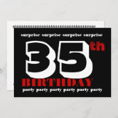 35番目のサプライズ·バースデー·パーティーの招待テンプレート 招待状 (正面/裏面)