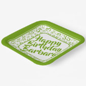 35番目のパーティー乱数パターン（緑/白） ペーパープレート (傾斜あり)