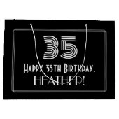 35番目の誕生日:インスパイアアールデコの「35」の外観と名前 ラージペーパーバッグ (裏面)