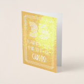 35番目の誕生日-インスパイアアールデコ検索"35" +名前 箔カード (正面)