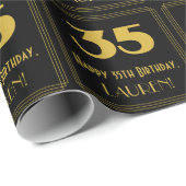 35番目の誕生日-インスパイアアールデコ検索"35" & Name ラッピングペーパー (ロールコーナー)