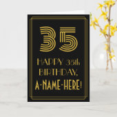 35番目の誕生日:インスパイアアールデコ「35」の検索と名前 カード (黄色い花)
