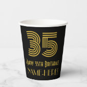 35番目の誕生日:インスパイアアールデコ「35」の検索と名前 紙コップ (正面)