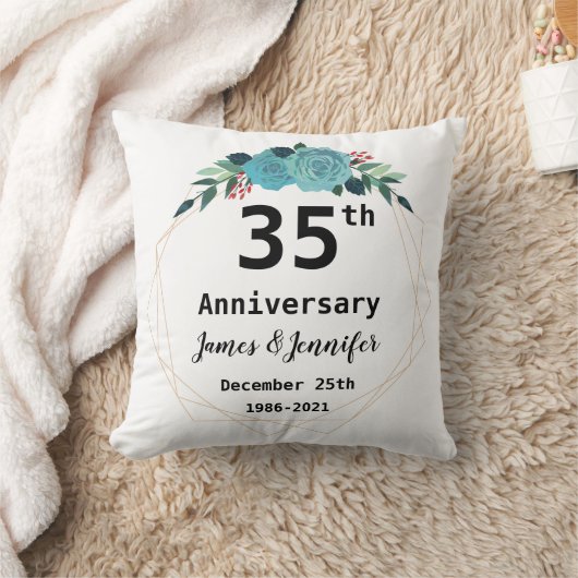 35結婚周年名前をカスタムする クッション (ブランケット)