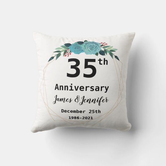 35結婚周年名前をカスタムする クッション (裏面)
