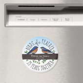 35結婚周年記念、羽のブルーバード マグネット (インサイチュ (食洗機))