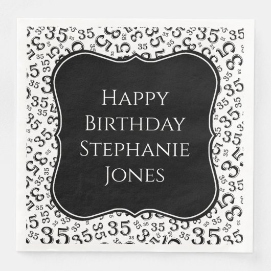 35誕生日の黒/白ブラケット番号パターン (正面)