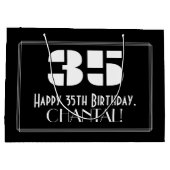 35誕生日インスパイア～アールデコルック"35" +名前 ラージペーパーバッグ (裏面)