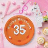 35誕生日オレンジピックボール ペーパープレート (パーティー)