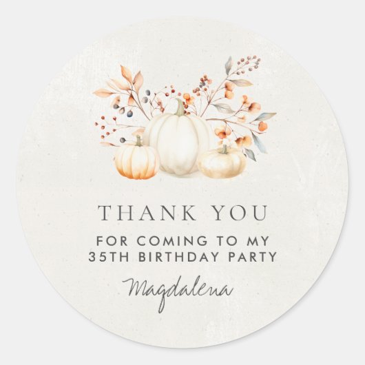 35誕生日カボチャありがとう ラウンドシール (正面)
