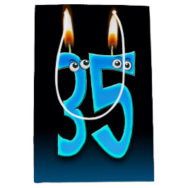 35誕生日キャンドルミディアム抱き枕 ミディアムペーパーバッグ