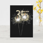 35誕生日スパークラーズオンブラック カード (黄色い花)